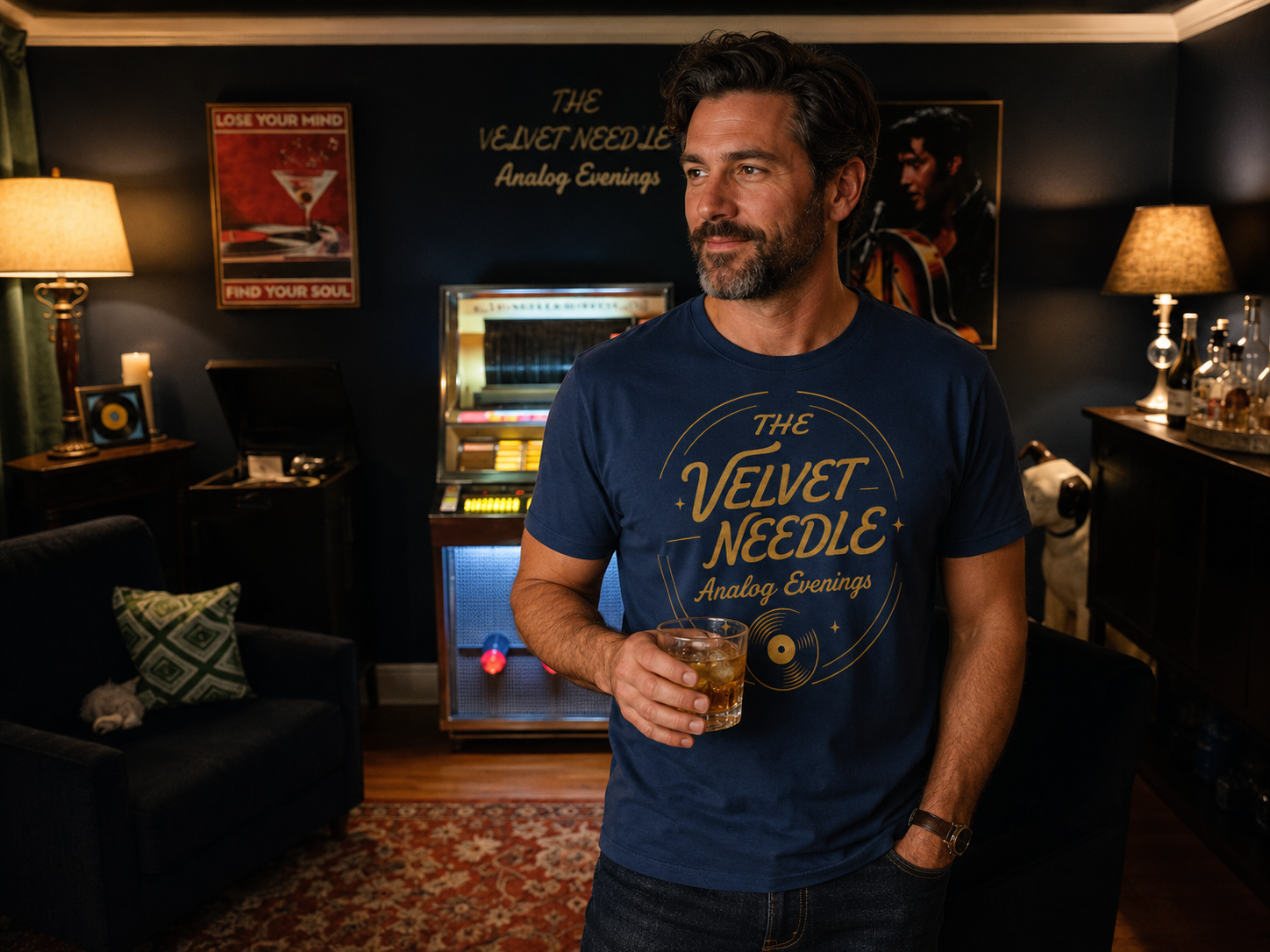 The Velvet Needle classic logo tee